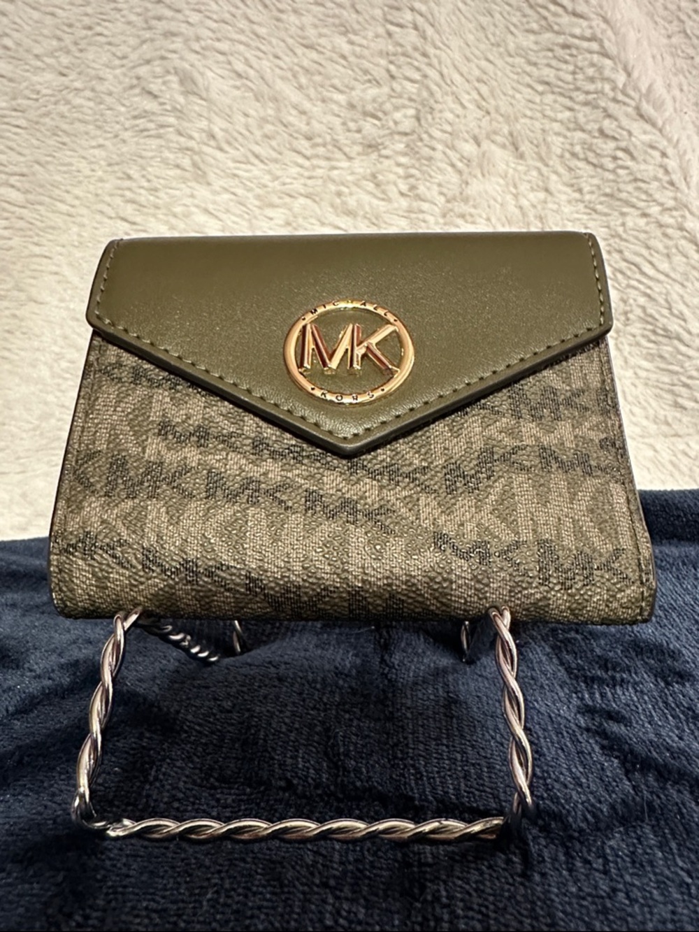 Michael Kors Olive Green Signature Mini Crossbody